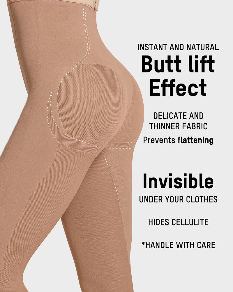 Invisible High-Waist Butt-Lifting Capri Shaper: Seamless Tummy Control Body Shaper