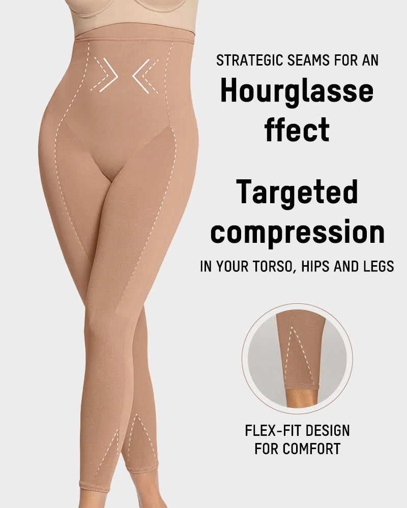 Invisible High-Waist Butt-Lifting Capri Shaper: Seamless Tummy Control Body Shaper
