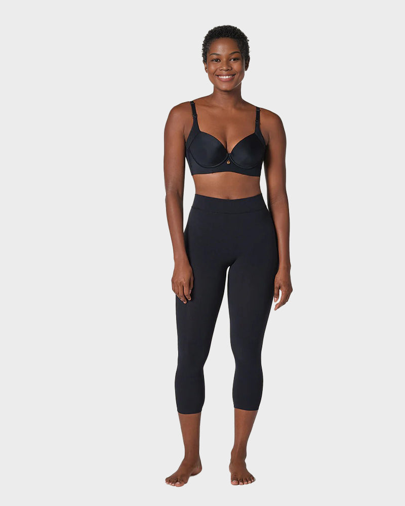 Invisible High-Waist Butt-Lifting Capri Shaper: Seamless Tummy Control Body Shaper