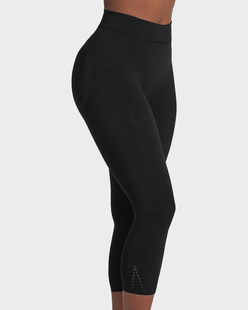 Invisible High-Waist Butt-Lifting Capri Shaper: Seamless Tummy Control Body Shaper