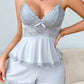 Luxurious Lace-Trim Modal Cami Shorts Pajama Set for Ultimate Comfort Lounging