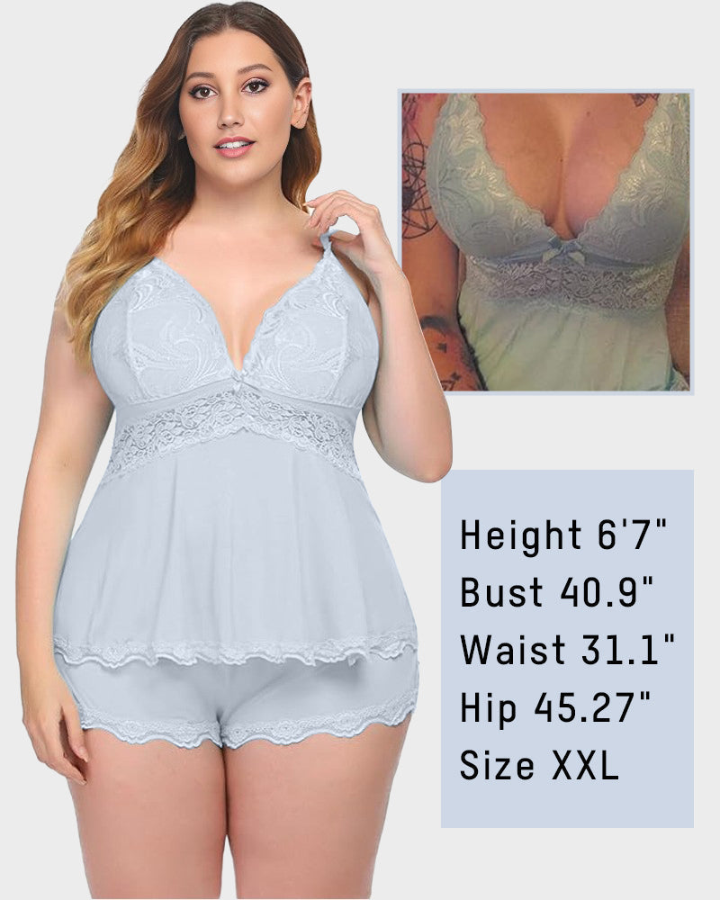 Luxurious Lace-Trim Modal Cami Shorts Pajama Set for Ultimate Comfort Lounging