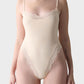 Lace Trim Sculpting Thong Bodysuit