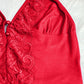Luxurious Lace Trim Satin Pajama Set: Silky Cami Top and Flirty Split Shorts