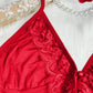 Luxurious Lace Trim Satin Pajama Set: Silky Cami Top and Flirty Split Shorts