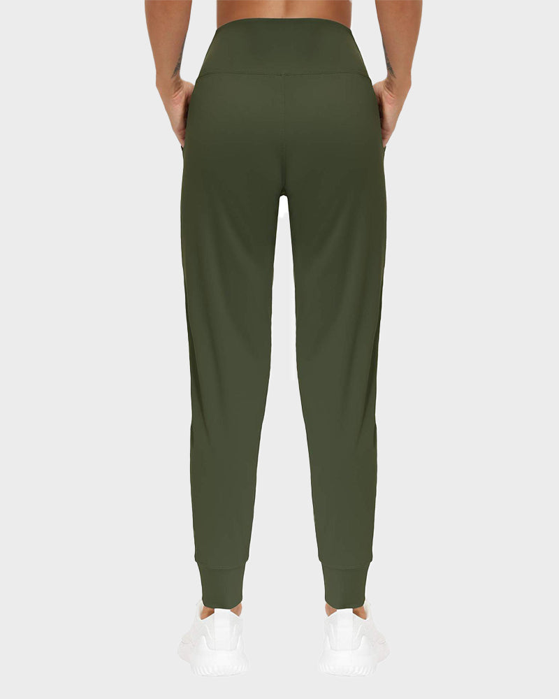 Women's Lightweight High-Waist Tapered Joggers: Soft, Stretch, Comfort Pockets