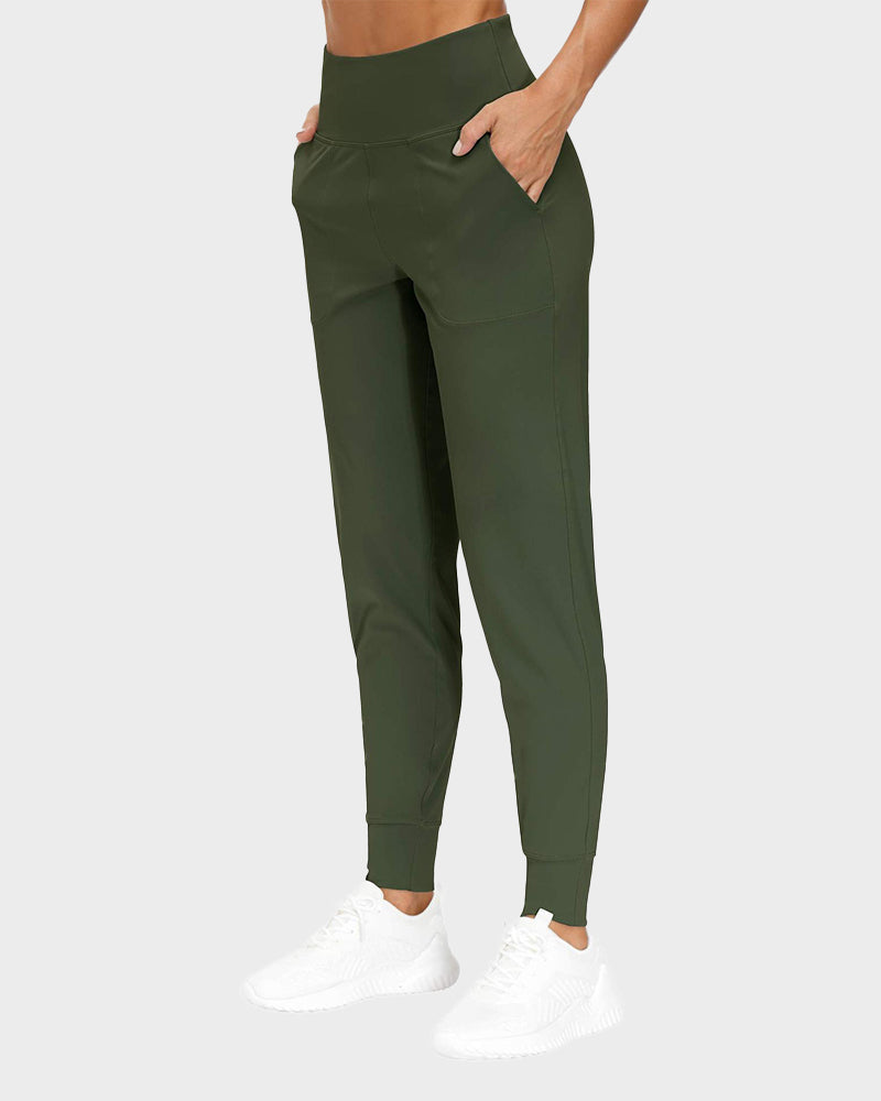 Women's Lightweight High-Waist Tapered Joggers: Soft, Stretch, Comfort Pockets