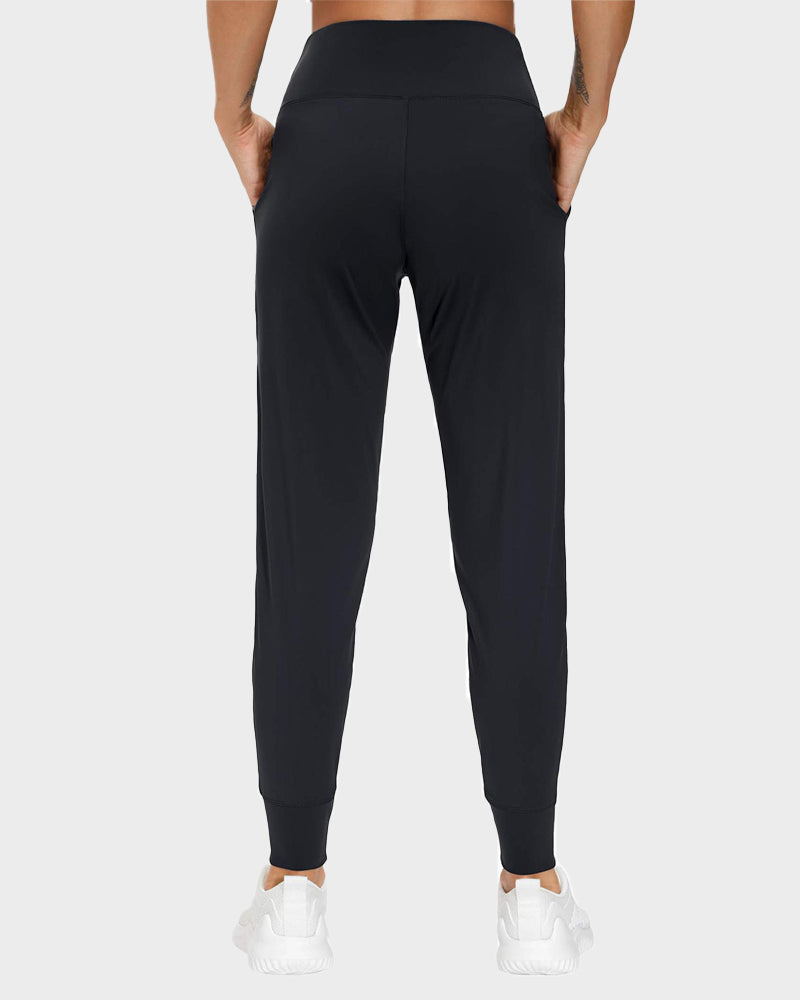 Women's Lightweight High-Waist Tapered Joggers: Soft, Stretch, Comfort Pockets