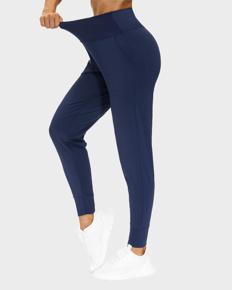 Women's Lightweight High-Waist Tapered Joggers: Soft, Stretch, Comfort Pockets