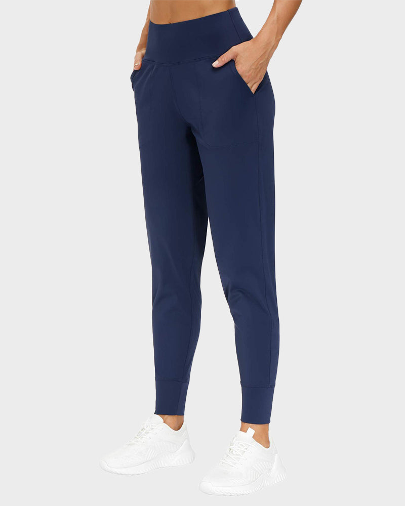 Women's Lightweight High-Waist Tapered Joggers: Soft, Stretch, Comfort Pockets
