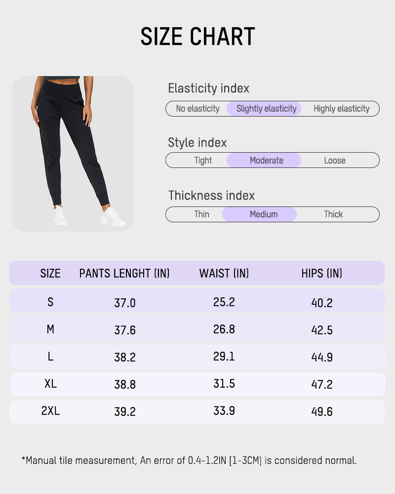 Women's Lightweight High-Waist Tapered Joggers: Soft, Stretch, Comfort Pockets