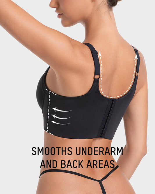 Ultra-Light Back-Smoothing Longline Underwire Push-Up Bra for Everyday Comfort