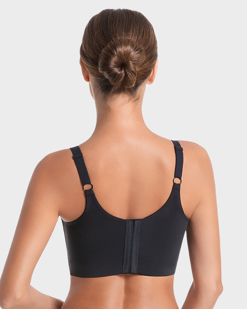 Ultra-Light Back-Smoothing Longline Underwire Push-Up Bra for Everyday Comfort