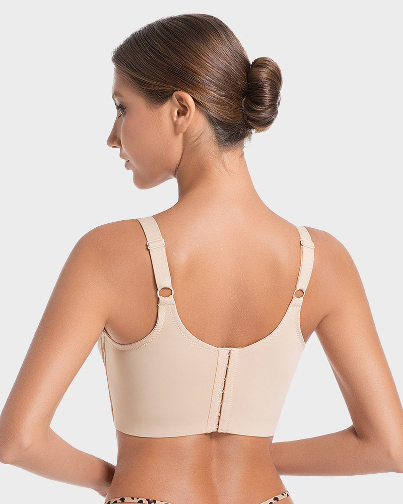 Ultra-Light Back-Smoothing Longline Underwire Push-Up Bra for Everyday Comfort