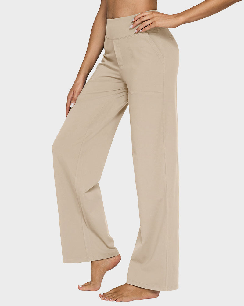Elegant High-Waist Wide-Leg Yoga Pants: Professional Comfort, Stylish Flowy Design