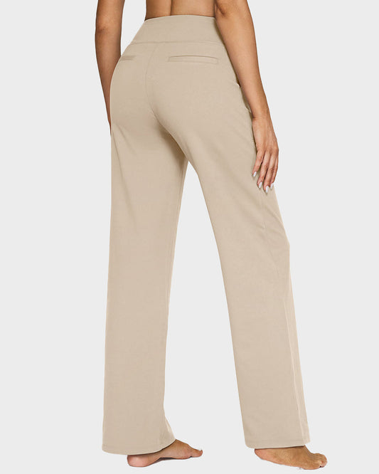 Elegant High-Waist Wide-Leg Yoga Pants: Professional Comfort, Stylish Flowy Design