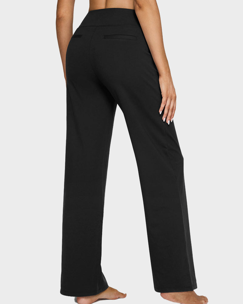 Elegant High-Waist Wide-Leg Yoga Pants: Professional Comfort, Stylish Flowy Design