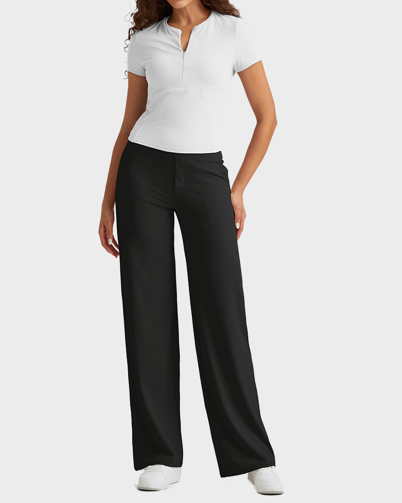 Elegant High-Waist Wide-Leg Yoga Pants: Professional Comfort, Stylish Flowy Design