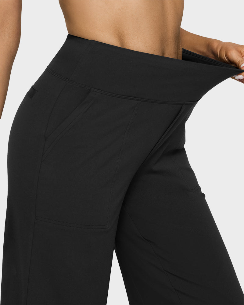 Elegant High-Waist Wide-Leg Yoga Pants: Professional Comfort, Stylish Flowy Design