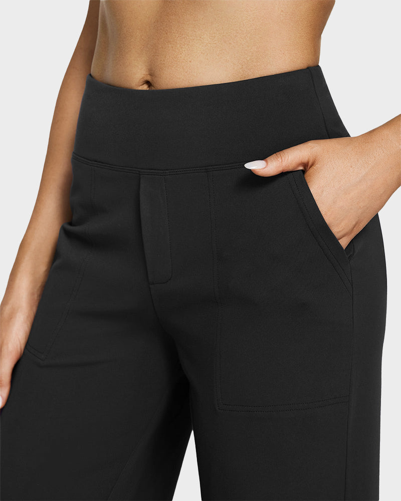 Elegant High-Waist Wide-Leg Yoga Pants: Professional Comfort, Stylish Flowy Design
