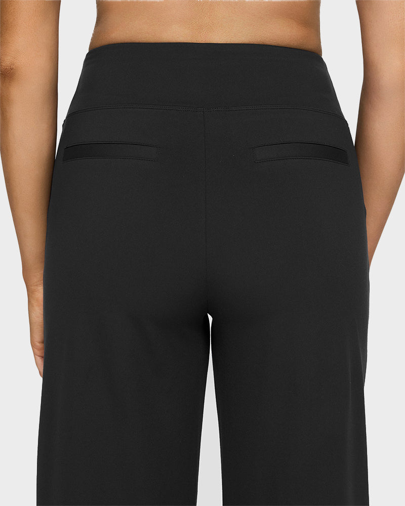 Elegant High-Waist Wide-Leg Yoga Pants: Professional Comfort, Stylish Flowy Design