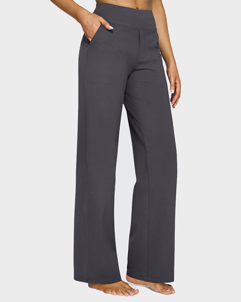 Elegant High-Waist Wide-Leg Yoga Pants: Professional Comfort, Stylish Flowy Design