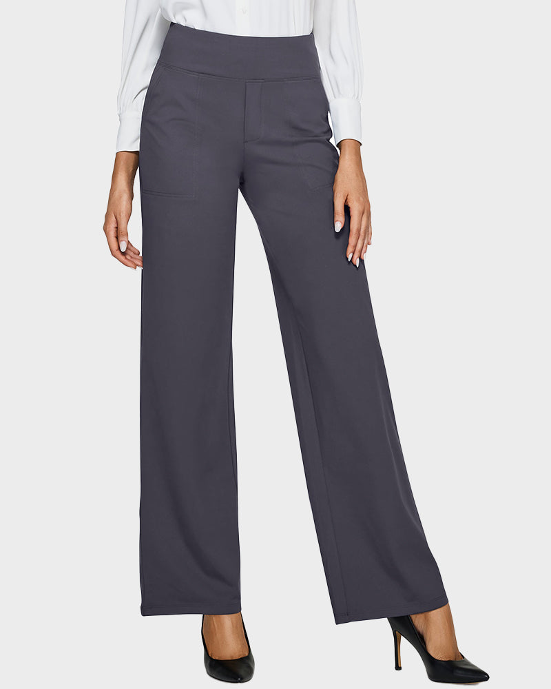 Elegant High-Waist Wide-Leg Yoga Pants: Professional Comfort, Stylish Flowy Design