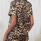 Luxurious Silky Satin Leopard Print 2-Piece Pajama Set with Shorts
