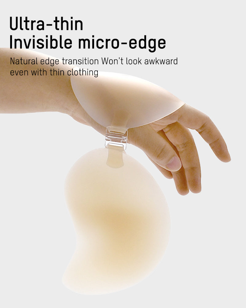 Invisible Mango Cup Ultra-Thin Silicone Adhesive Bra - 2 Pairs Reusable Backless Strapless Lift