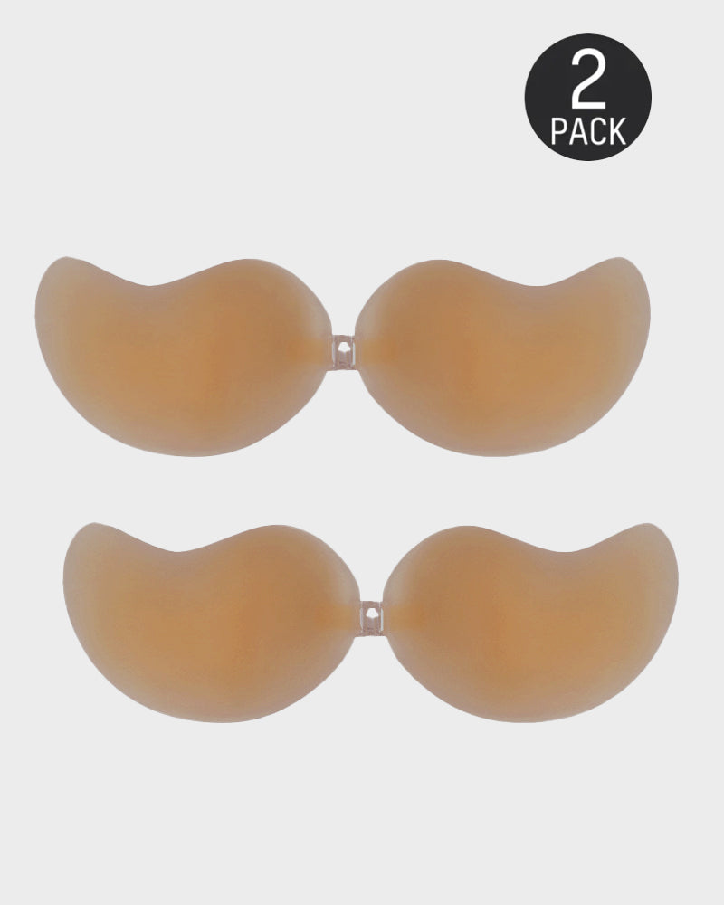 Invisible Mango Cup Ultra-Thin Silicone Adhesive Bra - 2 Pairs Reusable Backless Strapless Lift