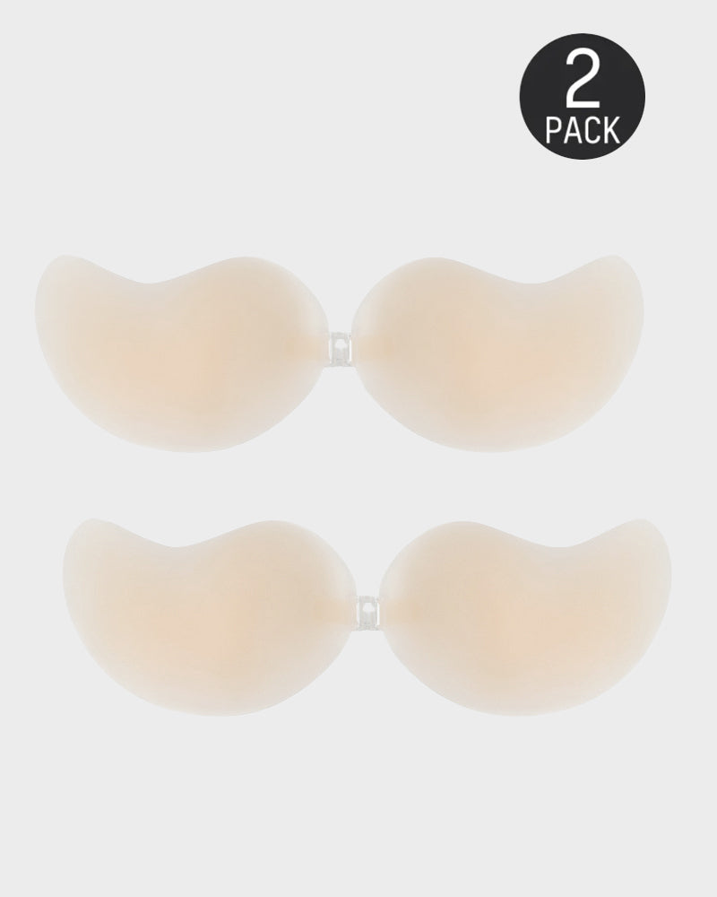Invisible Mango Cup Ultra-Thin Silicone Adhesive Bra - 2 Pairs Reusable Backless Strapless Lift