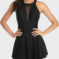 Flattering Mesh Skirt One-Piece Swimsuit with Built-in Bikini, Halter/Crew Neck