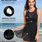 Flattering Mesh Skirt One-Piece Swimsuit with Built-in Bikini, Halter/Crew Neck