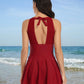 Flattering Mesh Skirt One-Piece Swimsuit with Built-in Bikini, Halter/Crew Neck