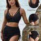 Stylish Mesh High-Waisted Tummy Control Bikini Swimsuit Set with Sarong Wrap