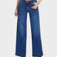 Comfy Mid-Low Rise Stretch Baggy Wide-Leg Jeans - Versatile Denim Style