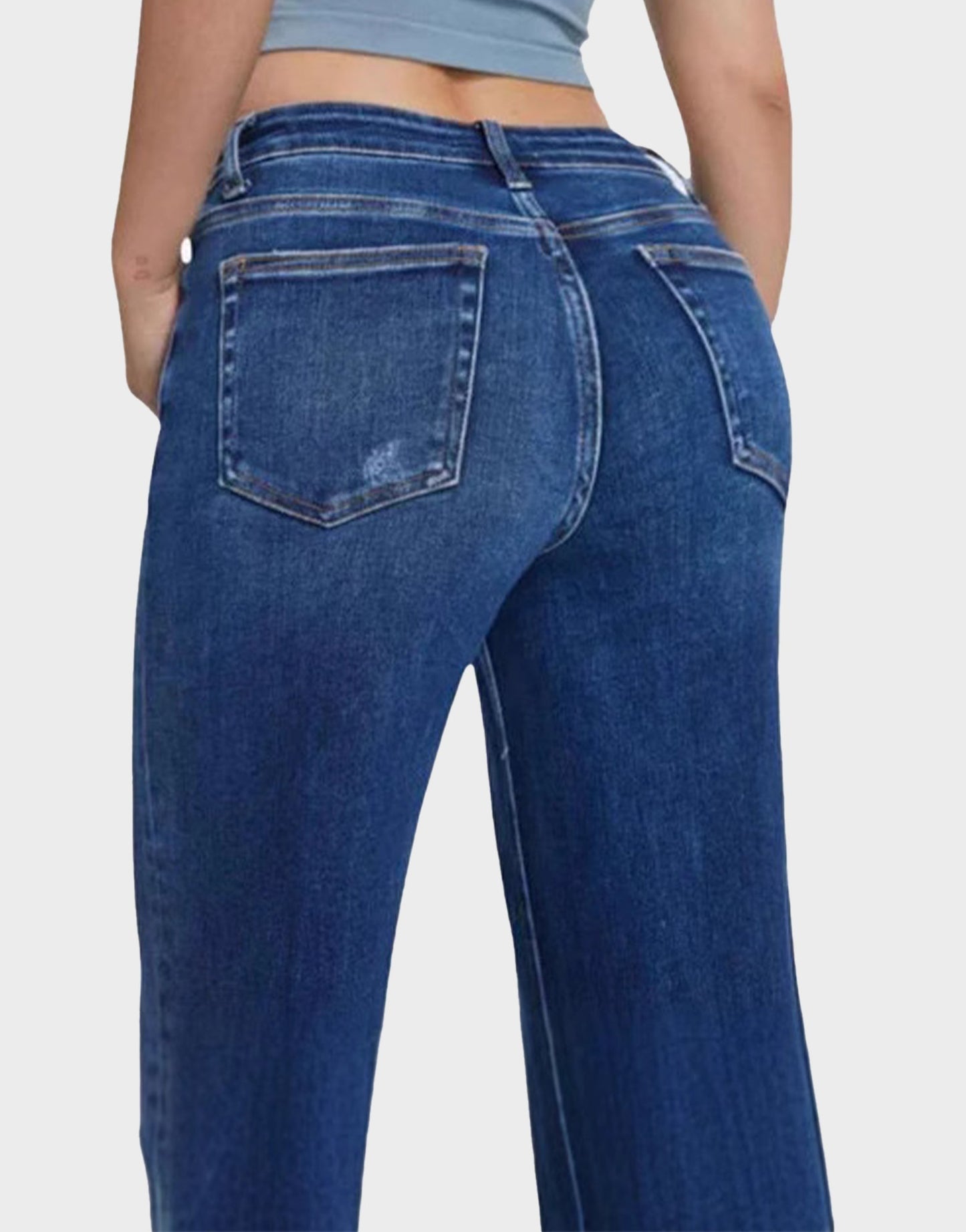 Comfy Mid-Low Rise Stretch Baggy Wide-Leg Jeans - Versatile Denim Style