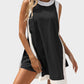 Chic Colorblock Cotton Loungewear Set with High Slit Top & Pockets