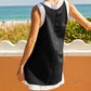 Chic Colorblock Cotton Loungewear Set with High Slit Top & Pockets