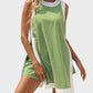 Chic Colorblock Cotton Loungewear Set with High Slit Top & Pockets