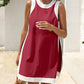 Chic Colorblock Cotton Loungewear Set with High Slit Top & Pockets