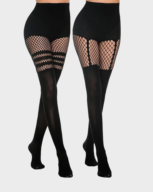 Mock Thigh High Stockings For Women Sexy Fishnet Tights Suspender Pantyhose  (bundle sale)