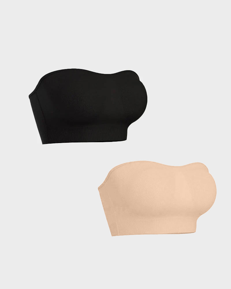 Ultimate Comfort Non-Slip Bandeau Bra: Seamless, Wireless, Strapless Support