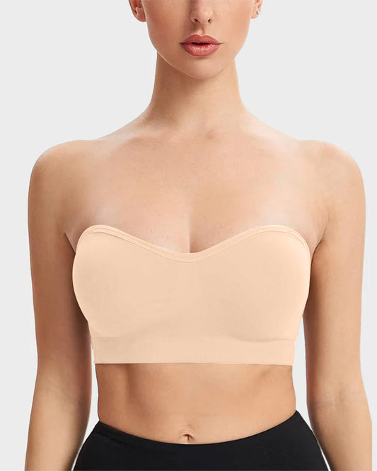 Ultimate Comfort Non-Slip Bandeau Bra: Seamless, Wireless, Strapless Support