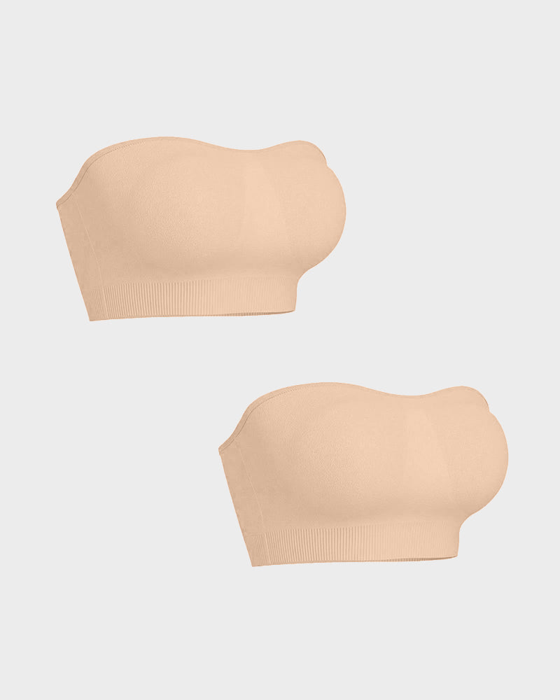 Ultimate Comfort Non-Slip Bandeau Bra: Seamless, Wireless, Strapless Support