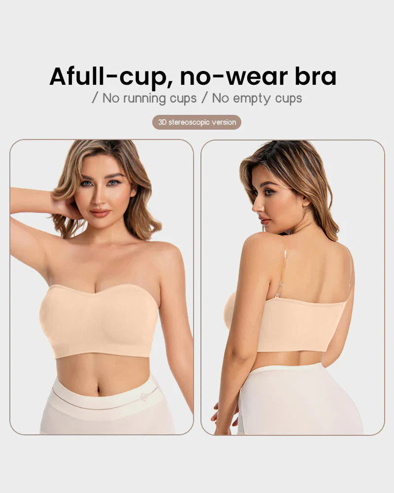 Ultimate Comfort Non-Slip Bandeau Bra: Seamless, Wireless, Strapless Support