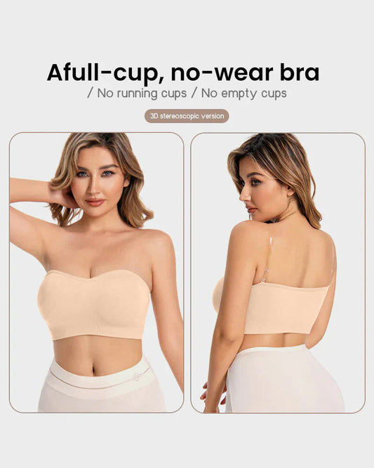 Ultimate Comfort Non-Slip Bandeau Bra: Seamless, Wireless, Strapless Support