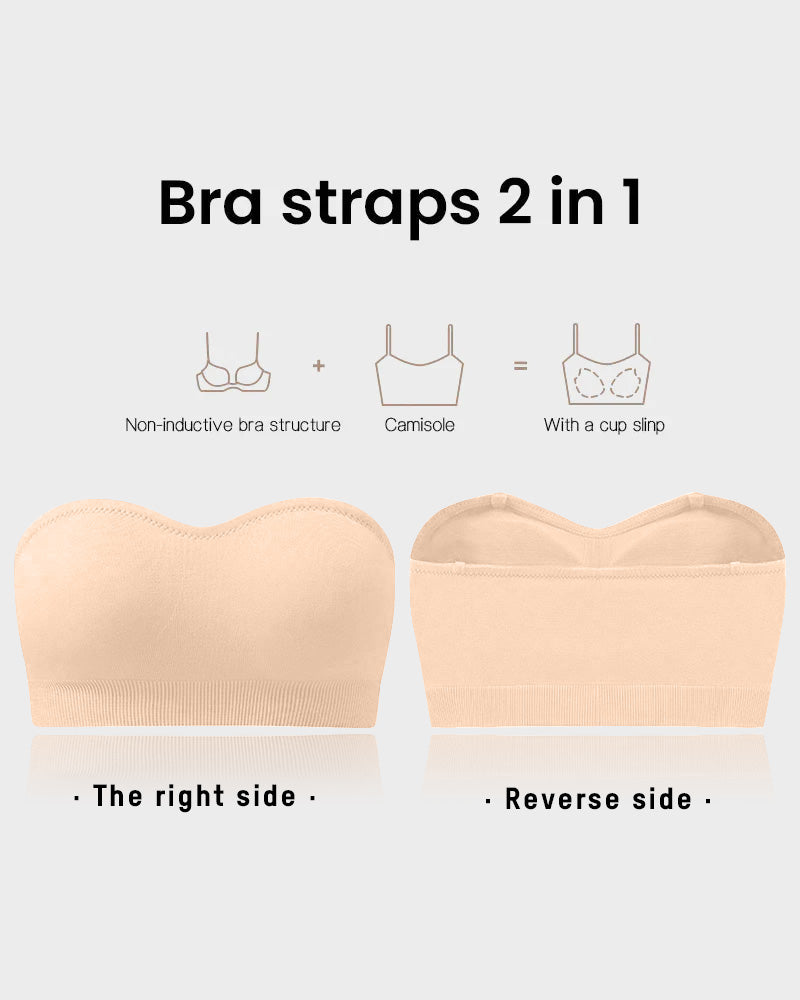 Ultimate Comfort Non-Slip Bandeau Bra: Seamless, Wireless, Strapless Support