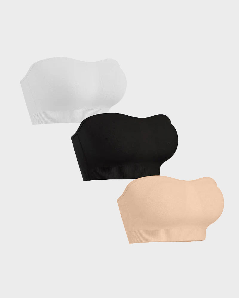 Ultimate Comfort Non-Slip Bandeau Bra: Seamless, Wireless, Strapless Support