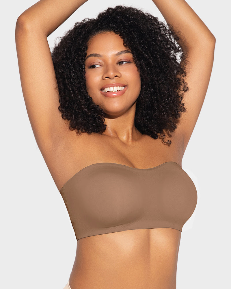 Seamless Non-Slip Crossover Bandeau Bra: Wireless Side Hook Comfort & Support